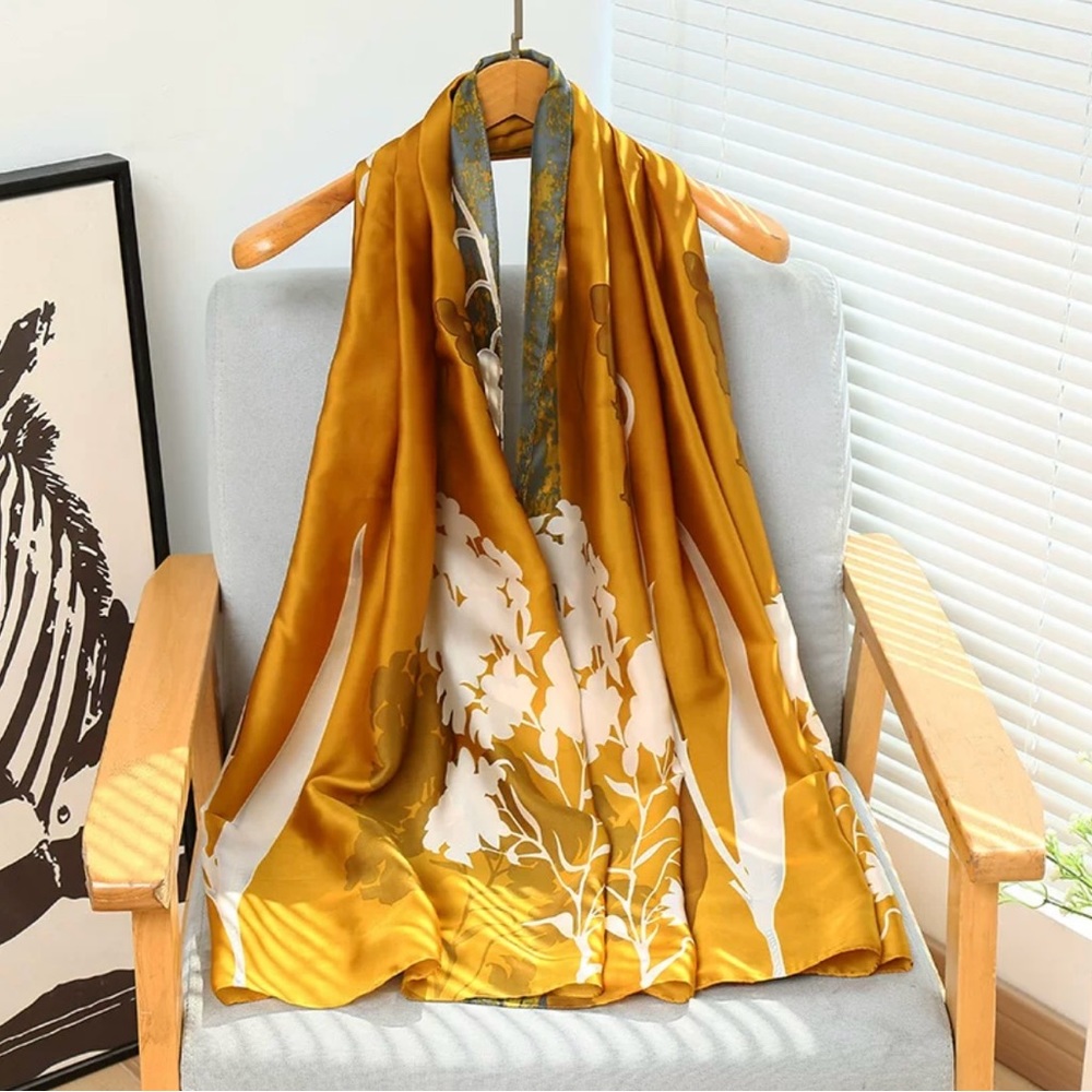 Long scarf, silk feeling, soft and light, 31 inch X 70 inch